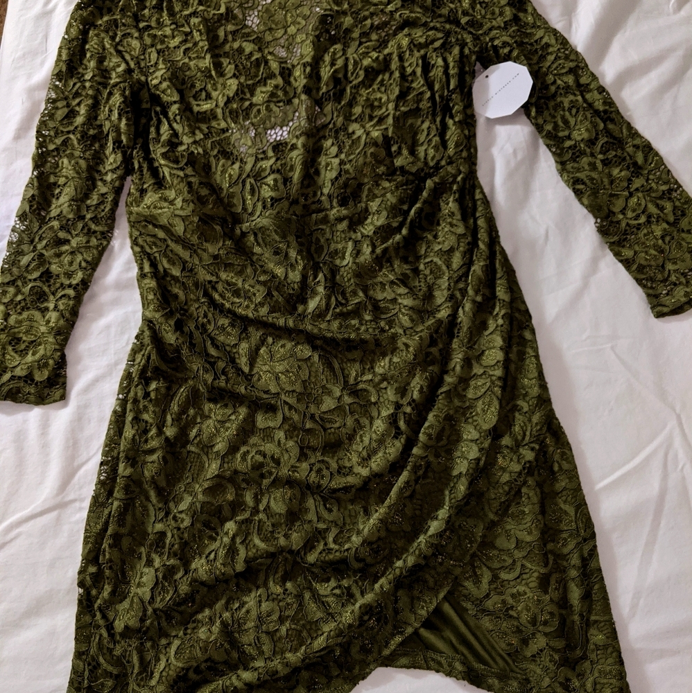 Long sleeve lace wrap dress